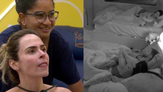 Milena e Ana Paula reagem ao verem Jonas e Marciele juntos