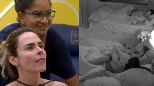 Milena e Ana Paula reagem ao verem Jonas e Marciele juntos