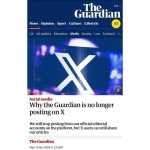 The Guardian, um dos mais famosos jornais da Europa, decide deixar o X: 'conteúdo perturbador'