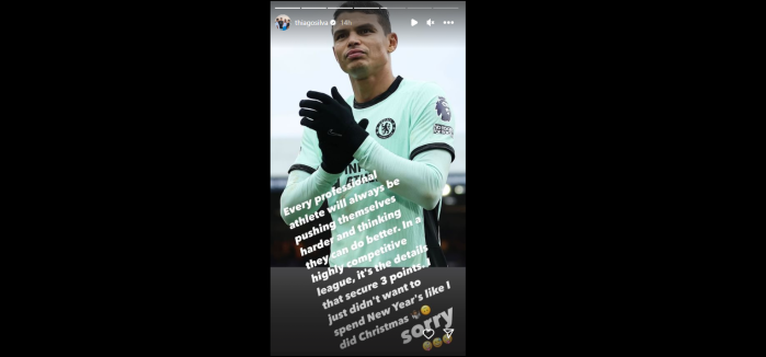 Pelas redes sociais, Thiago Silva explicou irritação mesmo após vitória do Chelsea Pelas redes sociais, Thiago Silva explicou irritação mesmo após vitória do Chelsea