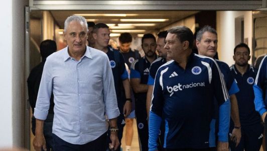 Tite e Pedrinho, técnico e presidente do Cruzeiro, respectivamente