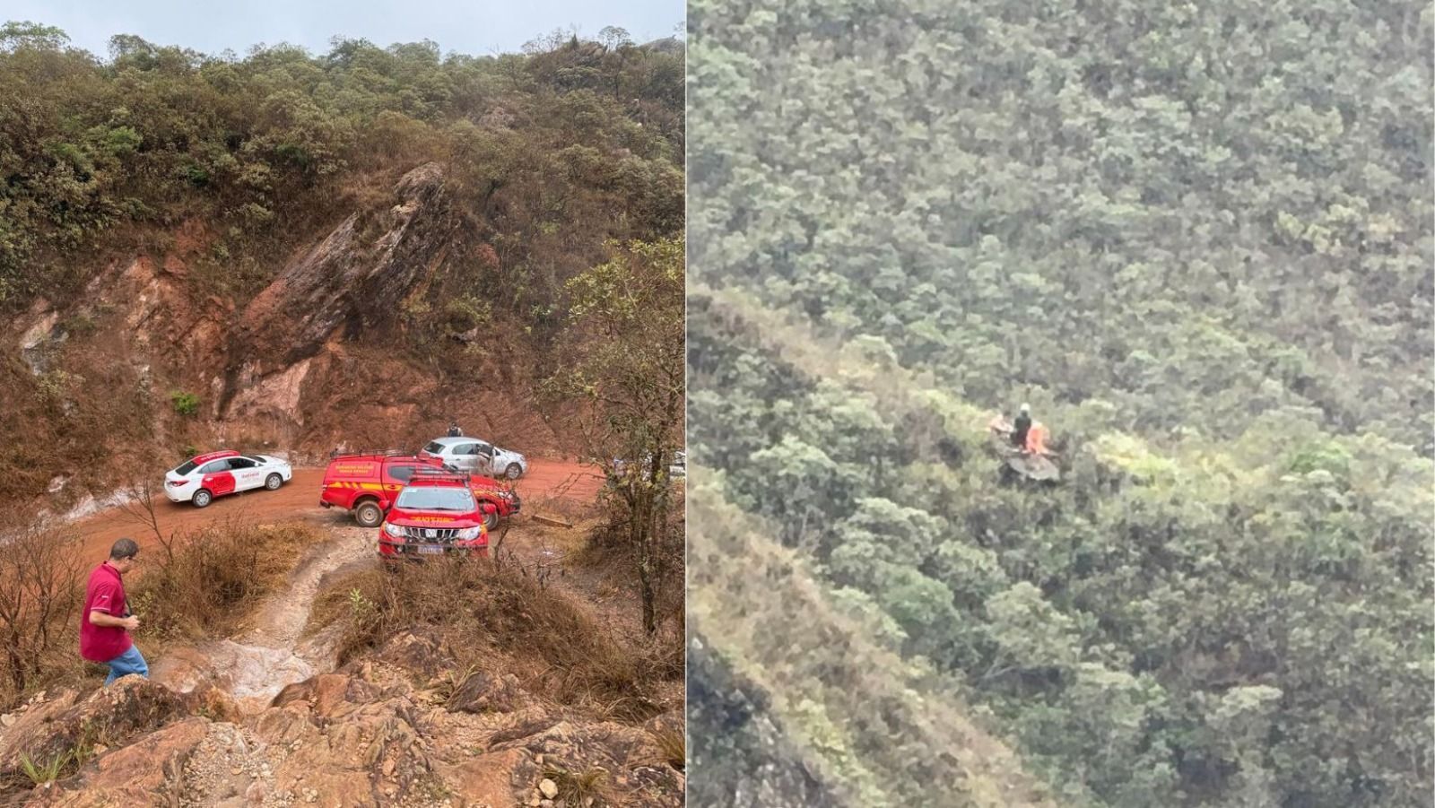 Helicóptero dos bombeiros caiu em serra com desnível de 300 metros, superior a dois edifício JK