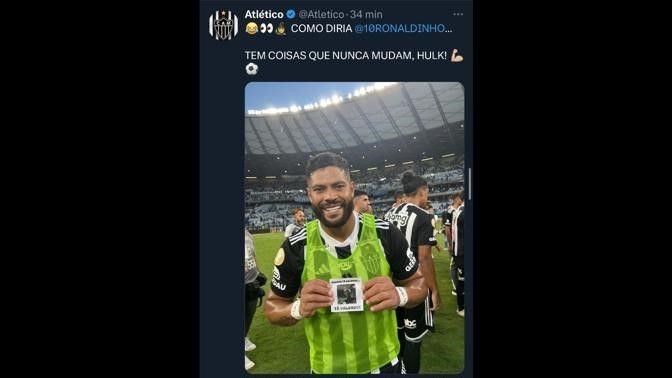 Hulk provocou Cruzeiro após título Mineiro com foto de Ronaldinho 