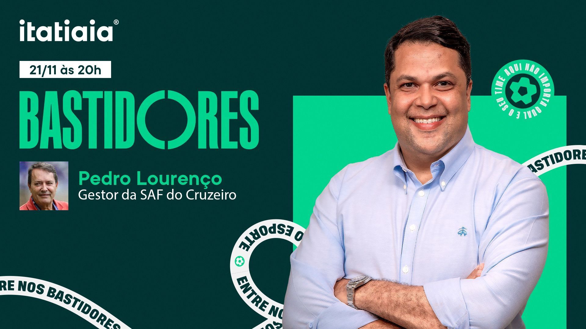Bastidores, da Itatiaia, recebe Pedrinho, gestor do Cruzeiro, nesta quinta (21)