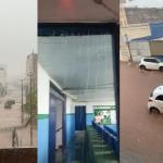 Chuva forte em Uberaba (MG) alaga ruas e mobiliza bombeiros neste sábado (16)