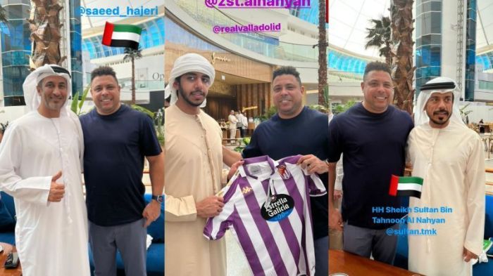 Encontro com xeiques e sultões nos Emirados Árabes, em fotos compartilhadas nas redes sociais