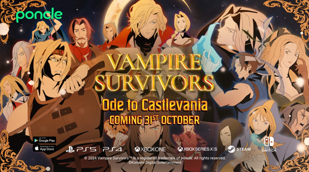 Vampire Survivors anuncia DLC inspirada em Castlevania