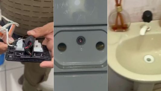 Vídeo: funcionária encontra câmera escondida em tomada de banheiro de empresa em SC