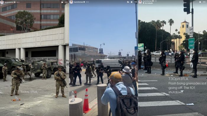 Lauren mostrou como os policiais estavam agindo em suas redes sociais nesse domingo (8).