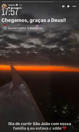 Virginia compartilhou a tour em seu story
