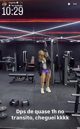 Virginia exibiu o abdômen nas redes sociais