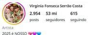 Virginia passa a usar apenas o primeiro nome da rede social