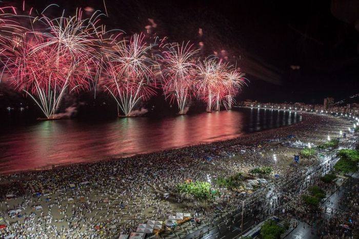 Queima de fogos no Réveillon de Copacabana 