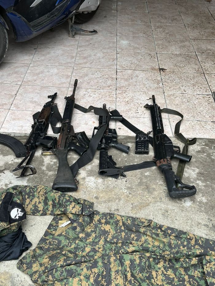 Armas apreendidas durante a operação