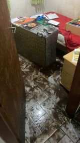 Família teve casa destruída após forte chuva