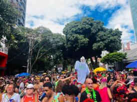 Multidão de foliões no Bloco da Calixto