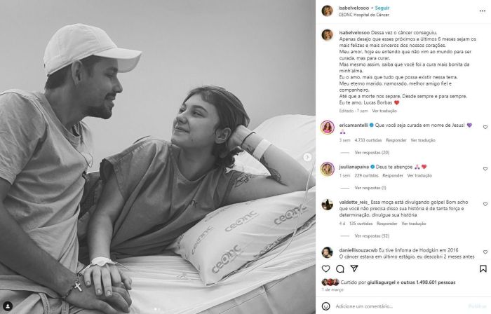 Diagnosticada com câncer há três anos, a jovem já passou por diversos tipos de tratamento. O câncer terminal é com expectativa de dois a quatro meses de vida. Diagnosticada com câncer há três anos, a jovem já passou por diversos tipos de tratamento. O câncer terminal é com expectativa de dois a quatro meses de vida.