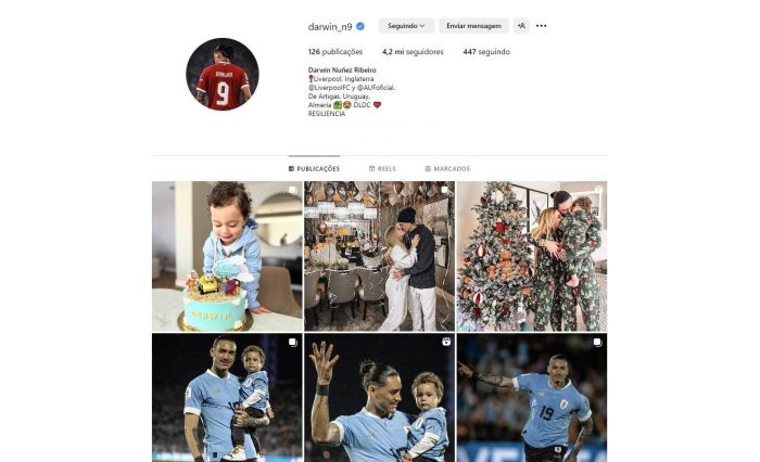 Darwin Núñez deletou imagens do Liverpool de seu perfil no Instagram
