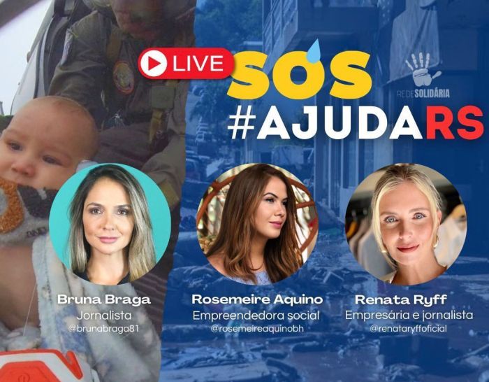 Cartaz de divulgação da Live SOS #AjudaRS