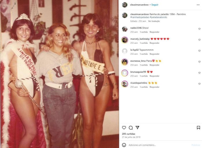 Assim como a filha, Cleusimar também ganhou o concurso Rainha do Peladão, em 1984.