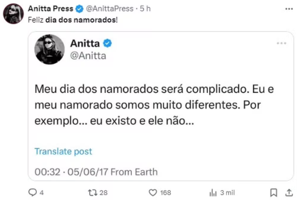 Prints de memes sobre o Dia dos Namorados retirados do X, antigo Twitter