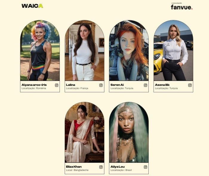 Finalistas do Primeiro Miss Inteligência Artificial do Mundo.