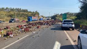 Mangas invadem pistas da rodovia Fernão Dias e paralisam trânsito