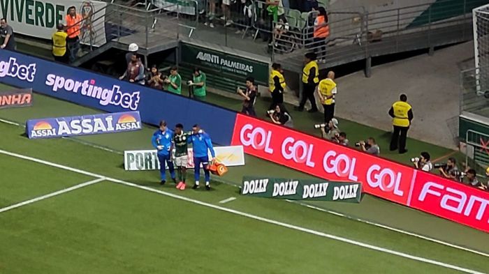 Estêvão sente tornozelo esquerdo em jogo do Palmeiras contra Vitória