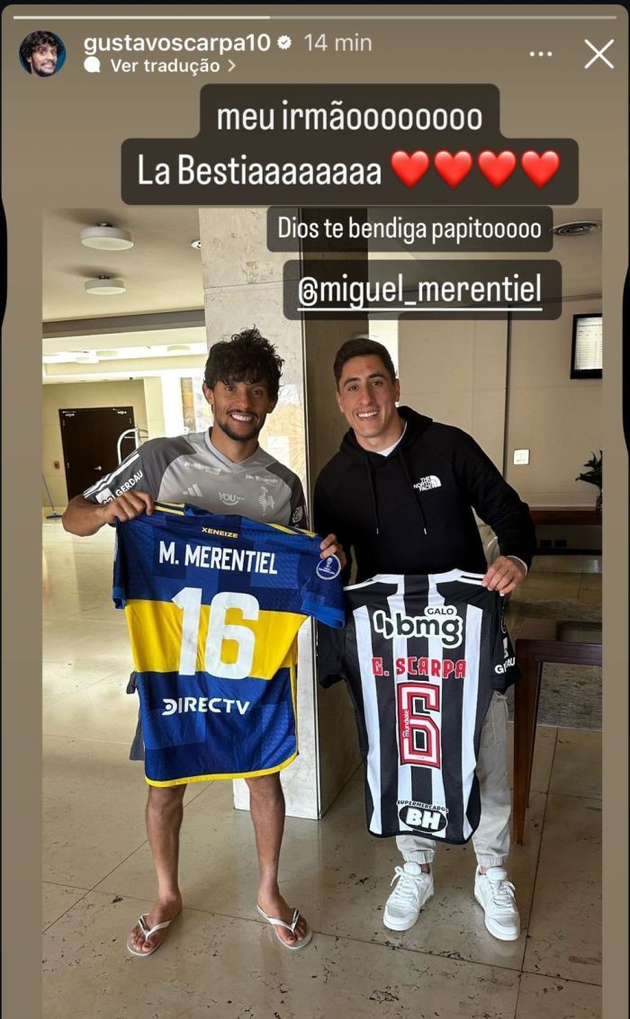 Scarpa e Merentiel trocam camisas em Buenos Aires