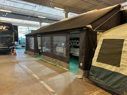 Motorhomes na área interna do Mineirão