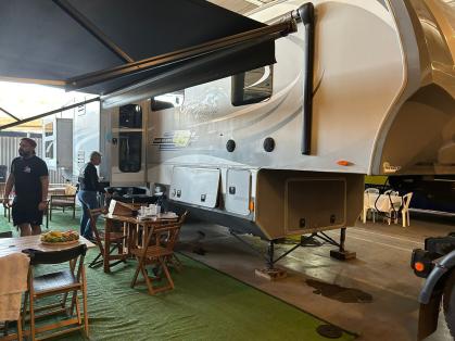 Motorhomes na área interna do Mineirão