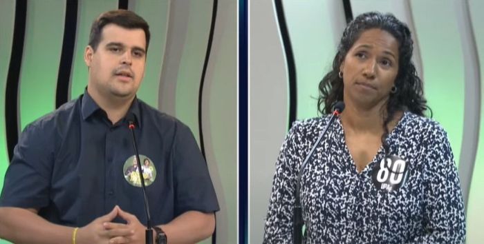 Bruno Engler (PL) e Indira Xavier (UP) trocaram críticas mútuas no primeiro bloco
