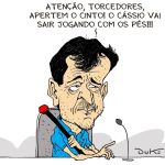 Charge do Duke: Fernando Diniz quer Cássio jogando com os pés no Cruzeiro