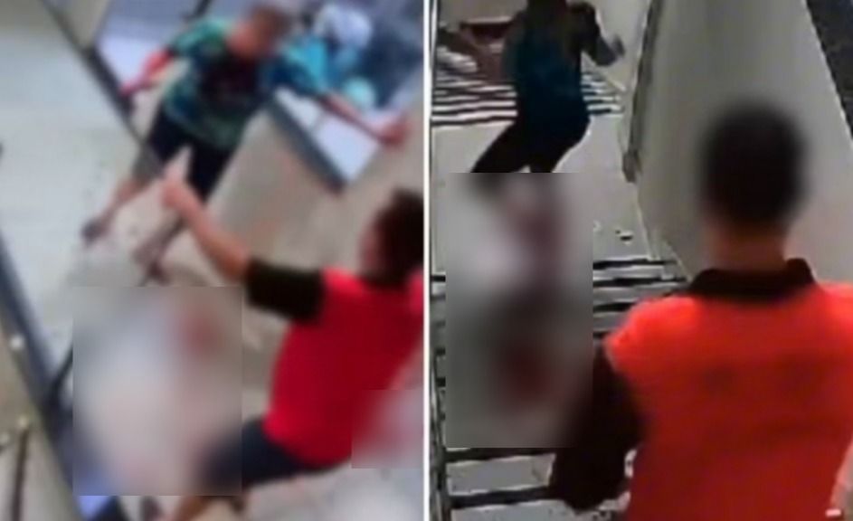 Vídeo: mulher é esfaqueada diversas vezes por namorado e sai correndo em corredor