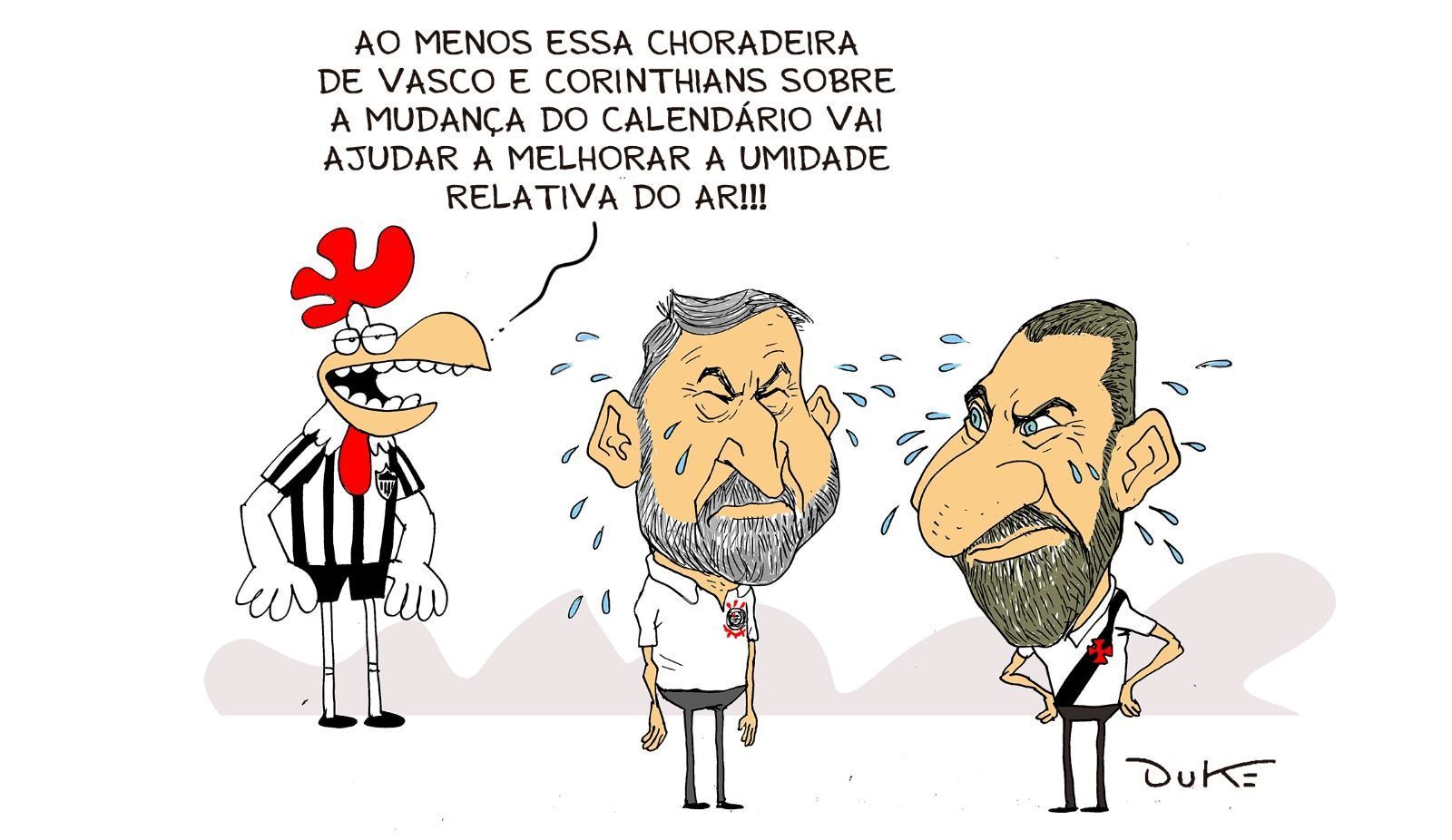 Charge do Duke: o adiamento dos jogos na Copa do Brasil