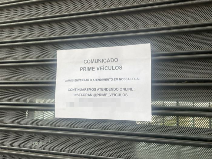 Prime Veículos encerrou as atividades na loja