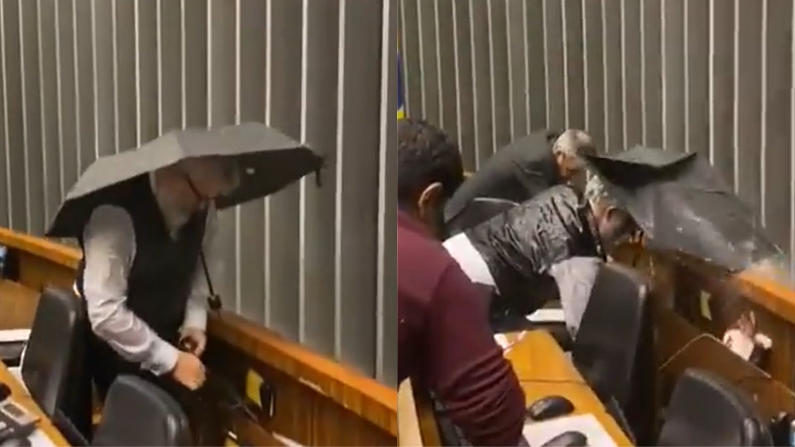 Chuva forte rompe teto e invade plenário da Câmara dos Deputados