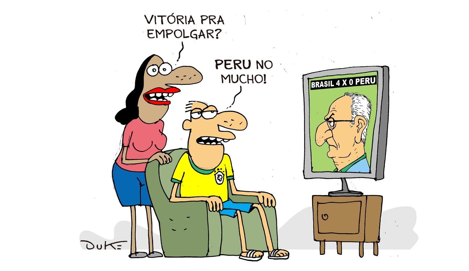 Charge do Duke: vitória da Seleção Brasileira empolga, 'Peru no mucho'