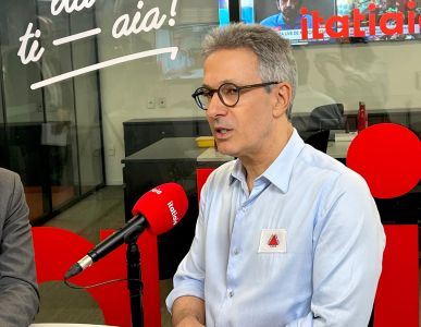 Romeu Zema em entrevista à Itatiaia, em Brasília