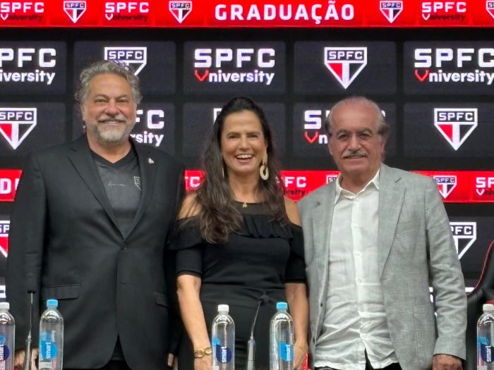 Casares (São Paulo), Heloisa Rios (Universidade do Futebol) e Chaim Zaher (Grupo SEB)