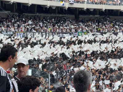Torcida do Atlético na final da Copa Libertadores 2024, no Mâs Monumental de Núñez