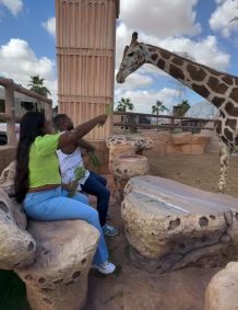 Davi e Raquel Brito conhecem animais exóticos