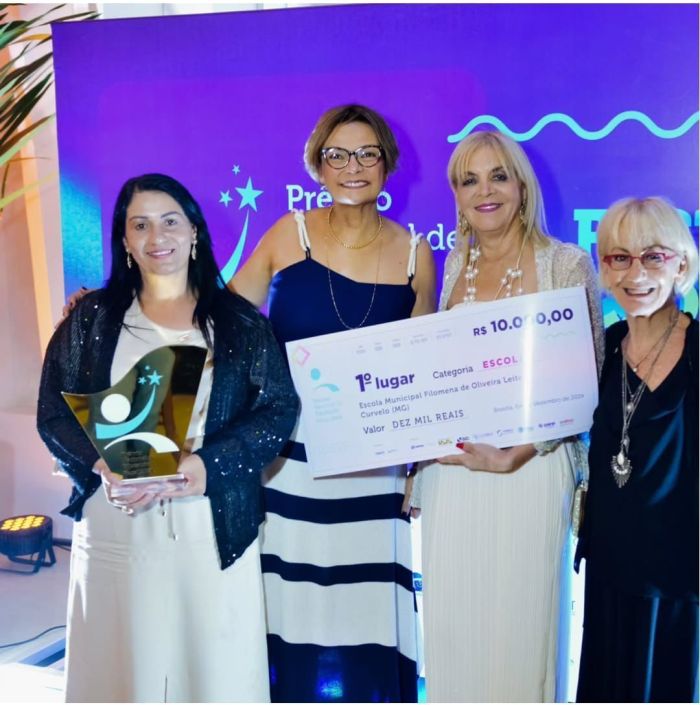 Escola Municipal Filomena de Oliveira Leite recebeu prêmio de R$ 10 mil