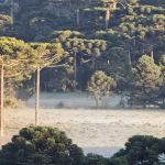 Frente fria causa geada na serra de Santa Catarina