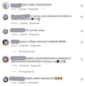 Torcedores do Atlético comentaram em publicação da Mizuno com Sergio Ramos