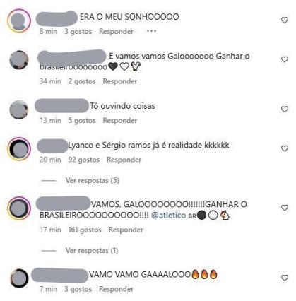 Torcedores do Atlético comentaram em publicação da Mizuno com Sergio Ramos
