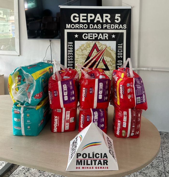 PM recuperou oito pacotes de fralda