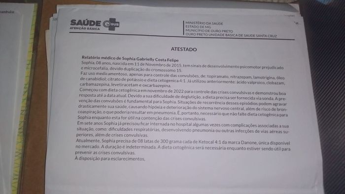 Atestado médico de Sophia