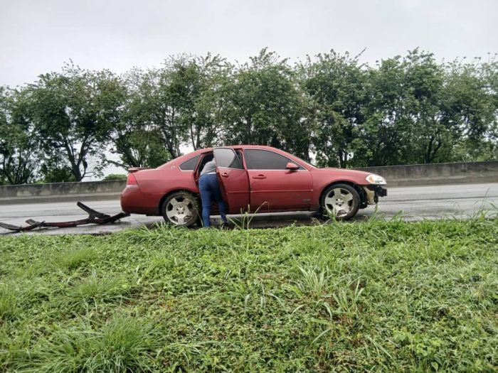 Carro em que Edwin estava após o acidente