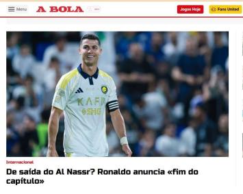 Veja manchetes de jornais europeus sobre a situação de Cristiano Ronaldo